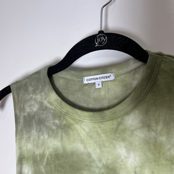 Cotton Citizen Ruched Side Lisbon Tank Dress Sz S Green Made in USA - Picture 5 of 11